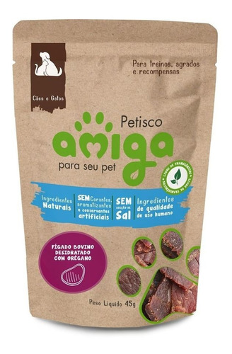 Petisco Natural P/ Cachorro E Gato Amiga Fígado C/ Orégano