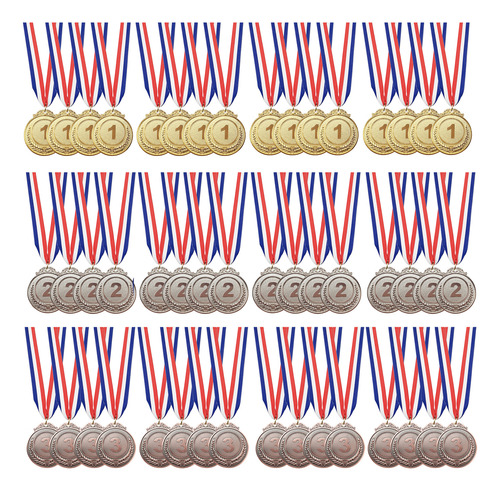 48 Pzs Medallas Deportivas Medallas De Oro/plata/bronce
