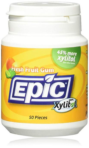 De Epic Dental, Gum Fruta Fresca, 50 Piezas