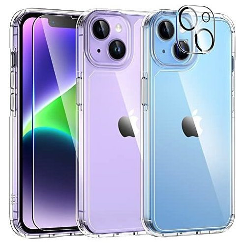 Funda Para iPhone 14 Transparente Con 2 Protectores Pantalla