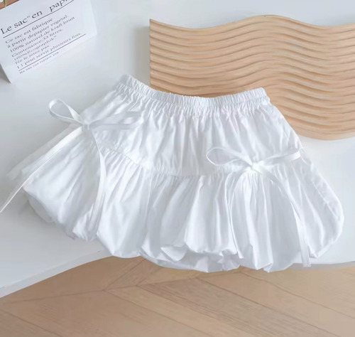 Pollera Blanca Nena Niña Algodón Cintura Elastizada Fiesta