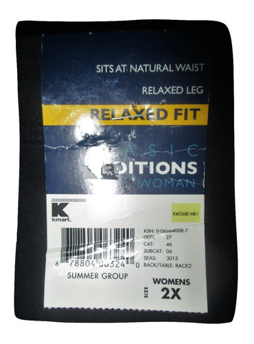 Capri Bermuda Negro Amplio Talla 2x (38/40) Basic Edition
