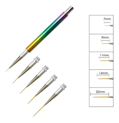 * Pincel Liner Fino Mano Alzada Art Uñas Gel Acrilico