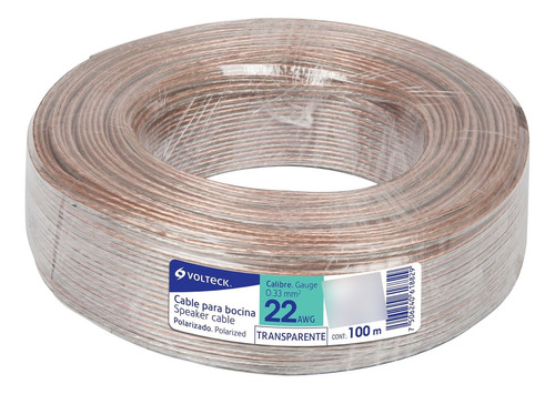 Rollo 100m Cable Polarizado Transp. P/bocina 18awg  46270