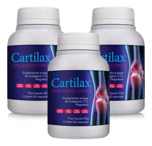 Cartilax Premium Colágeno Tipo 2 Kit 3 Potes Original