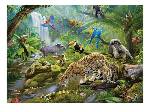 Rompecabezas Ravensburger 5166 Rainforest Animals De 60 Piez