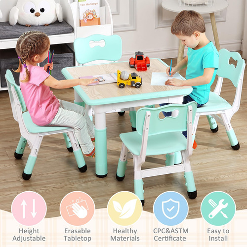Garveehome Juego De Mesa Y Sillas Para Niños Escritorio