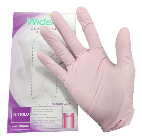 Guante Nitrilo Rosa Wident 100pz