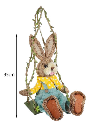 Para Conejo De Paja Animal Crafts Swing Bunny Figurilla