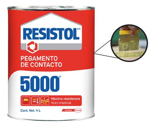 Resistol 5000, Pegamento De Contacto, 4 L