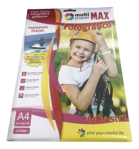 Papel Fotografico Adhesivo Multi Paper Max A4 (20 Hojas)