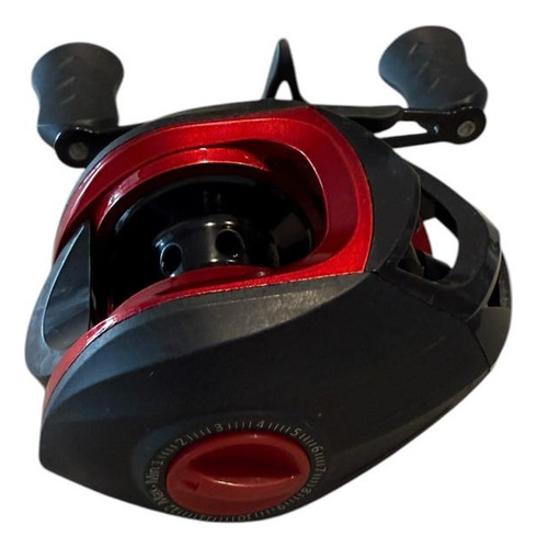 Reel Huevito Casting Manija Izquierda 19+1 Rulemanes Rojo/ Negro Izquierdo