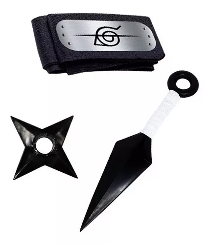 Kit Kunai & Bandana Naruto Boruto + Colar Akatsuki & Konoha Aldeia da Folha