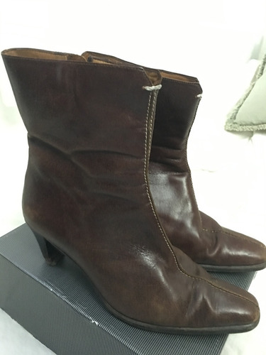 Botas Cortas Cuero Marron Terracota Marca Febo Nro 40