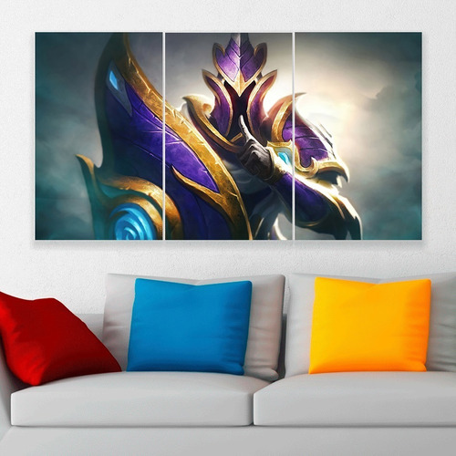 Cuadro Triptico Silencer Dota 2 Personalizado Art72cm X 40cm