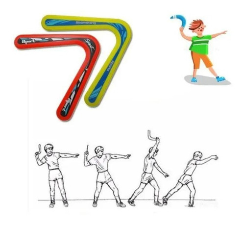 Boomerang Infantil Brinquedo Criança Vai E Volta Colorido