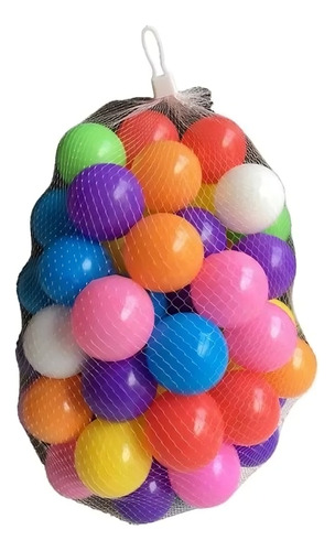 Malla Con 30 Pelotas De Colores De Plástico Para Piscina