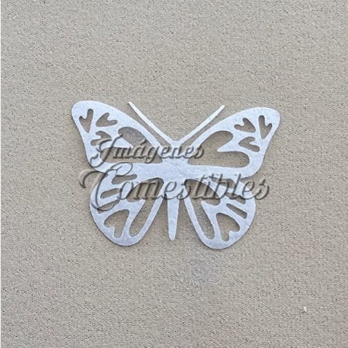 5 Mariposas Comestibles Plateadas Para Decoración De Postres