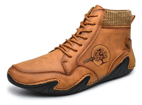 Botas Casuales De Cuero De Tobillo Medio Para Hombre Calidad