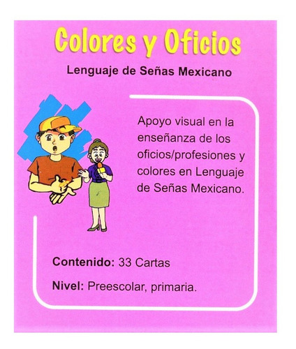 Flash Cards Lenguaje De Señas Mexicano - Colores Y Oficios