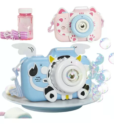 Máquina de burbujas de juguete para niños con cámara de burbujas eléctrica  Little Bear de 3 piezas (blanco)