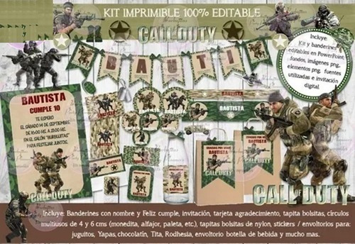 Kit Imprimible Para Tu Fiesta De Call Of Duty