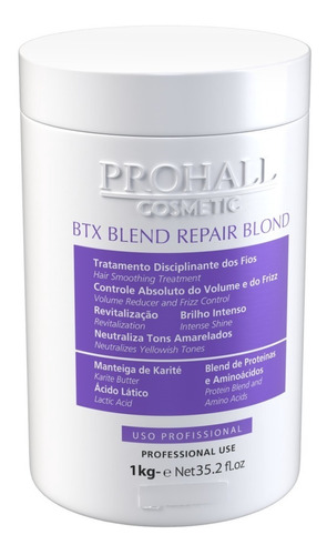 Btx Matizador Especial Para Loiras Sem Formol Prohall 1kg