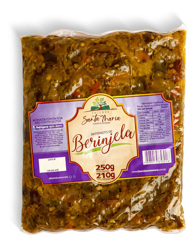 Imagem 1 de 2 de Antepasto De Berinjela Acompanhamentos P/ Aperitivo 250g