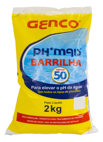 Ph Mais Para Piscina Barrilha Genco 2kg Elevador De Ph