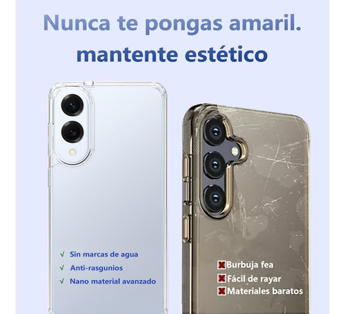 Funda Transparente Para Samsung S25 Edge Antiamarilleo