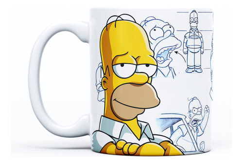 Pocillo Simpsons Homero Taza Mug 11 Oz Blanco Simpsons Art