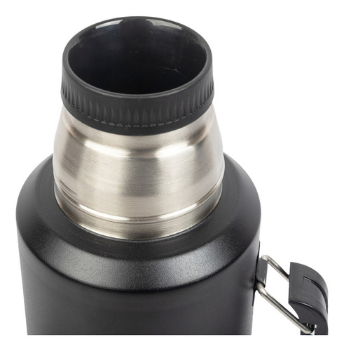 Imagen 2 de 3 de Termo De Acero Inoxidable 1.3l Con Manija Compacto Negro Dri