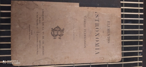 Libro Elementos De Astronomía De Camilo Flamarion Año 1908