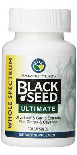 Amazing Herbs Black Seed Ultimate Con Ajo, Jengibre, Cápsula