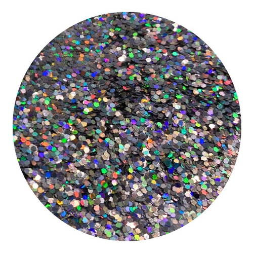 Glitter/givre Holografico Hexagonal Plata X100grm