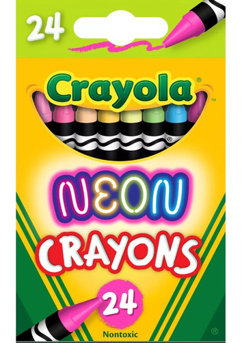 Colores Crayones Crayola Neón Surtidos Para Niños X24