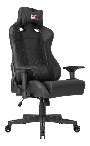 Cadeira de escritório DT3sports Ravena gamer ergonômica  preta com estofado de couro sintético