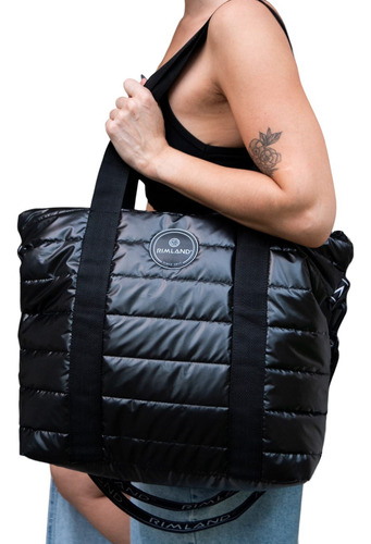 Cartera Tote Bag Bolso Norfork® Camille Color Negro Diseño De La Tela Liso