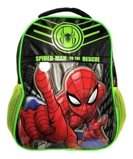 Mochila Escolar Grande Primaria Ruz Marvel Spiderman Hombre Araña 174521 Coleccion Rescue Color Negro