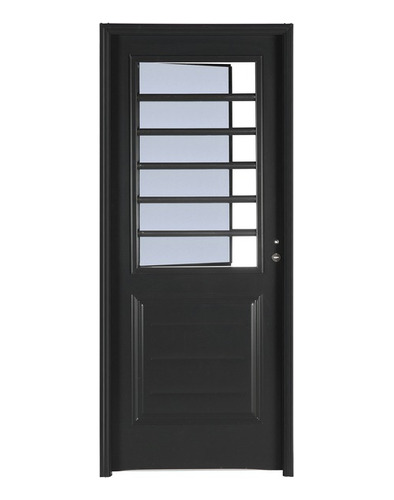 Puerta Pavir Florencia Negra Vidrio Horizontal Premium 80 Cm