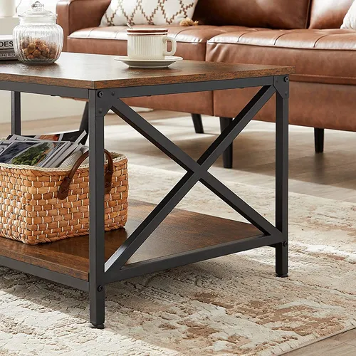 Mesa De Centro Vasagle, Mesa De Cóctel Con Estante De Almace