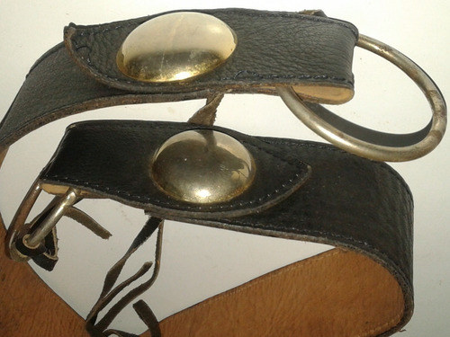 Cinturon Diseño Cuero Negro Ancho De Mujer