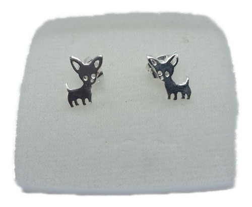 Aretes De Perro Chihuahua De Plata 925 +estuche