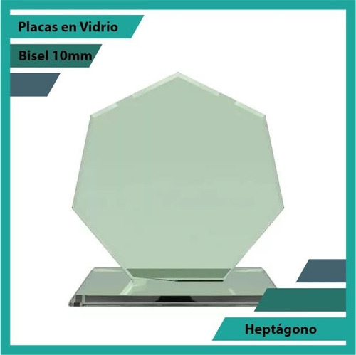 Placas Conmemorativas En Vidrio Heptagono Plano