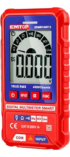 Multimetro Tester Digital Pantalla Grande Emtop 600v