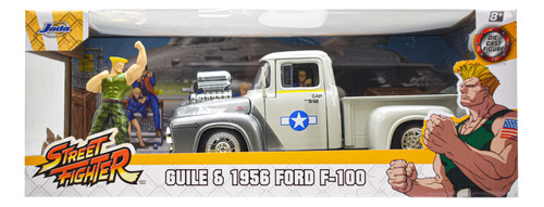 Street Fighter Guile Y 1956 Ford F-100 Escala 1:24 Jada