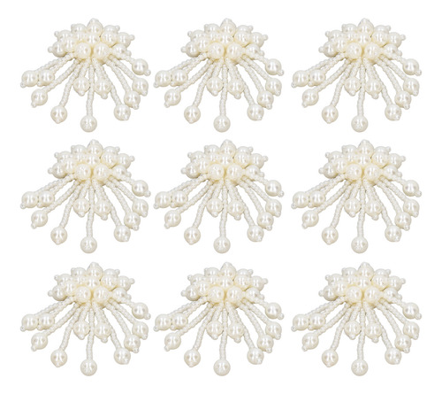 10 Borlas De Perlas Sintéticas Con Flecos En Forma De Flor,