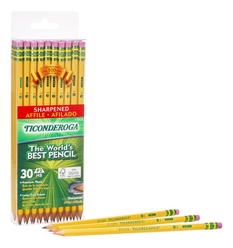 Lpices En Punta Con Goma De Dixon Ticonderoga