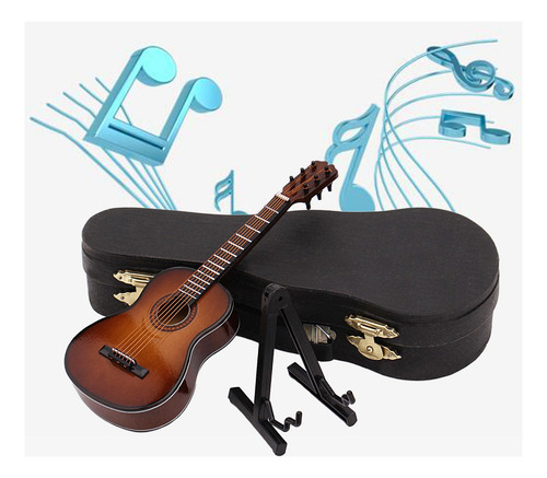2x Modelo De Guitarra De Juguete Con Soporte Y Estuche,