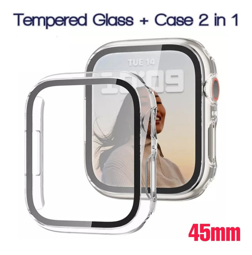 Case Funda 360° Para Apple Watch 45mm + Glass  - Transparent